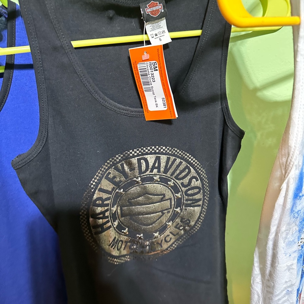 5 Harley Davidson size small S tank tops blouse button up - Picture 3 of 9
